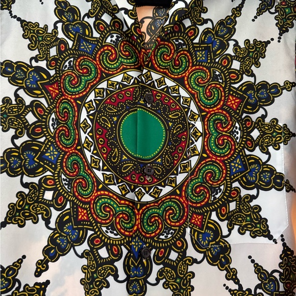 Colorful Patterned Button-Up Shirt - Picture 7 of 11